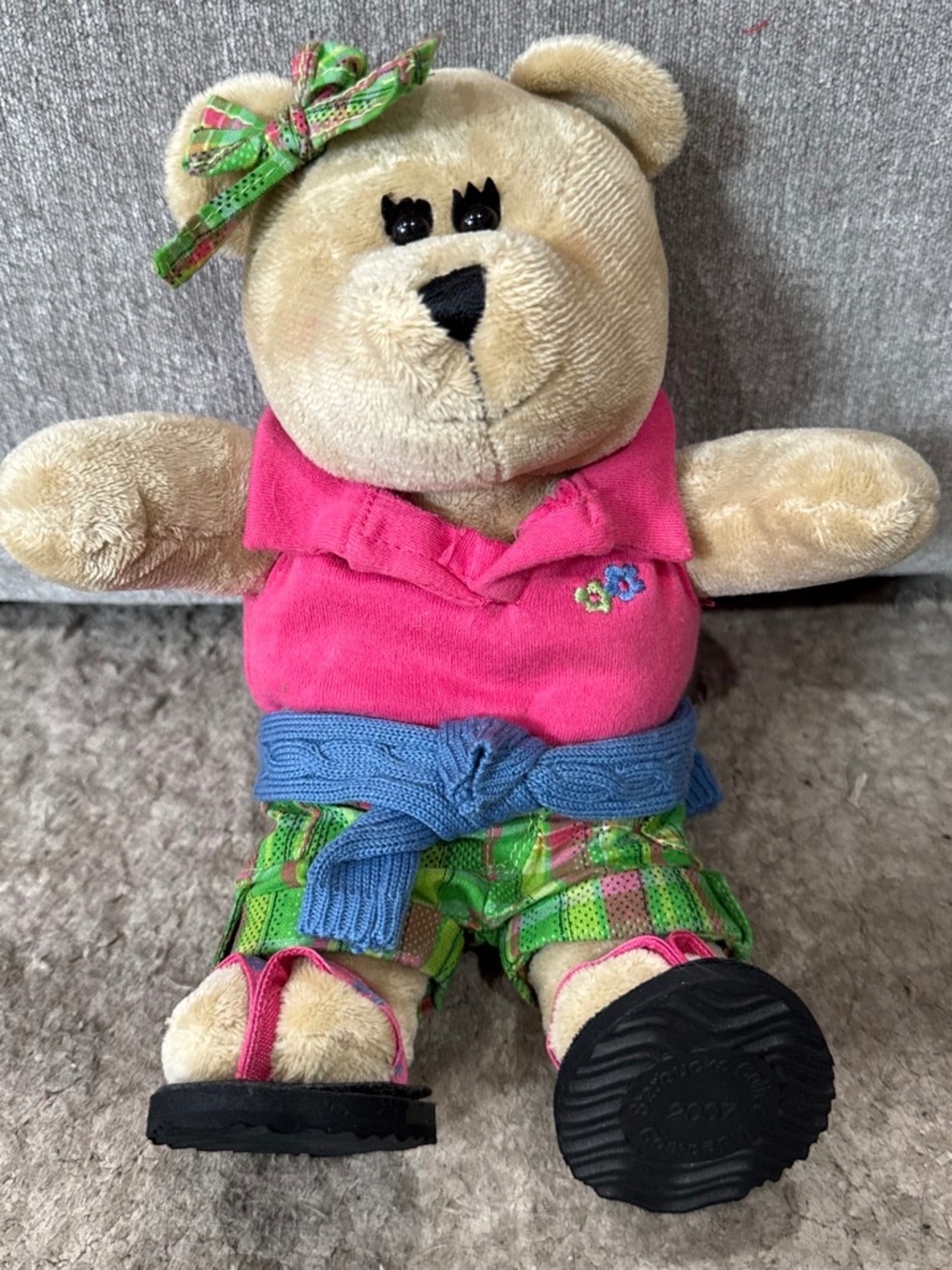 Starbucks Bearista Plush 2007 62nd Edition Preppy Summer Vacation Girl Pink Polo